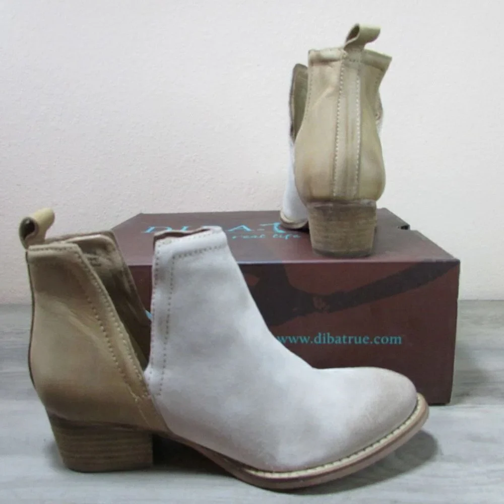 Diba True Women's Stop by Almond Toe Pull on Booties - Sand/Cognac 54620